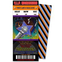 Boys Pop Star Birthday Ticket Invitations