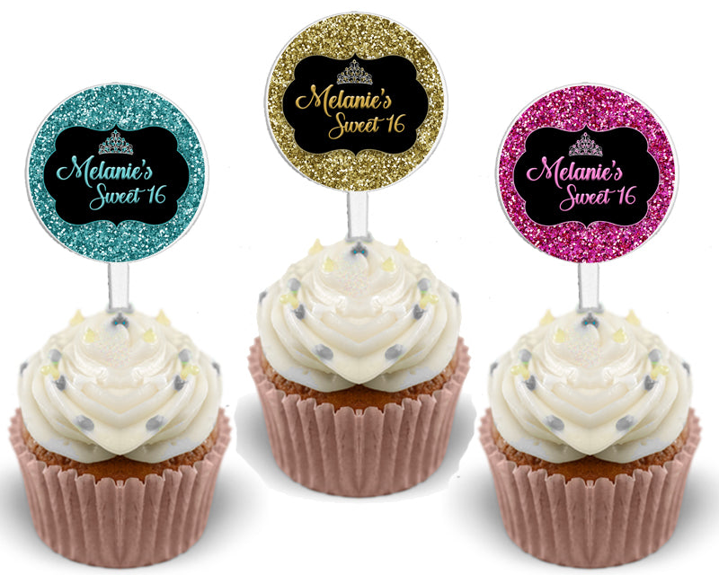 PERSONALISED Sweet 16th Birthday Cake Toppers Decorations Sweet Sixteen  Girls 16