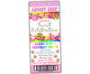 Pink Candyland Birthday Ticket Invitations