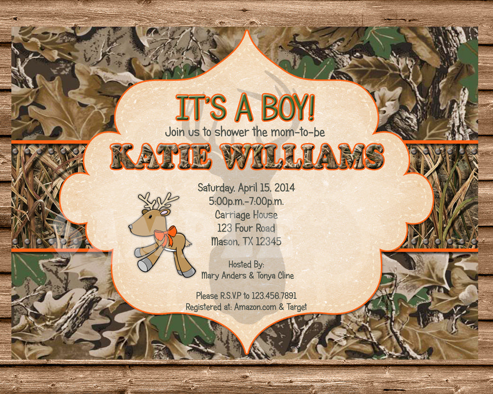 Camouflage Boy Baby Shower Invitations Party Print Express
