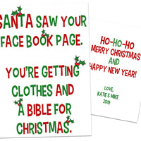 Funny Facebook Christmas Cards Bible and Clothes