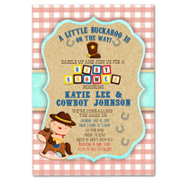 Cowboy Baby Shower Invitation Buckaroo