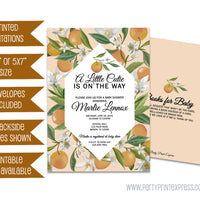 Little Cutie Baby Shower Invitations Orange
