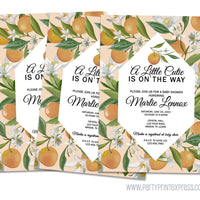 Little Cutie Baby Shower Invitations Orange