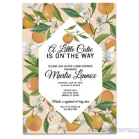 Little Cutie Baby Shower Invitations Orange