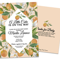 Little Cutie Baby Shower Invitations Orange