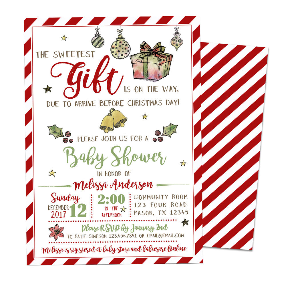 Christmas Baby Shower Invitation