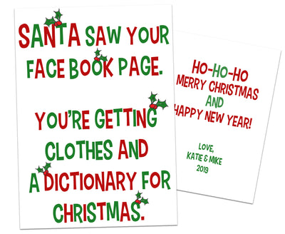 Funny Facebook Christmas Cards Dictionary