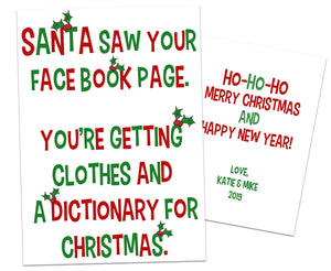 Funny Facebook Christmas Cards Dictionary