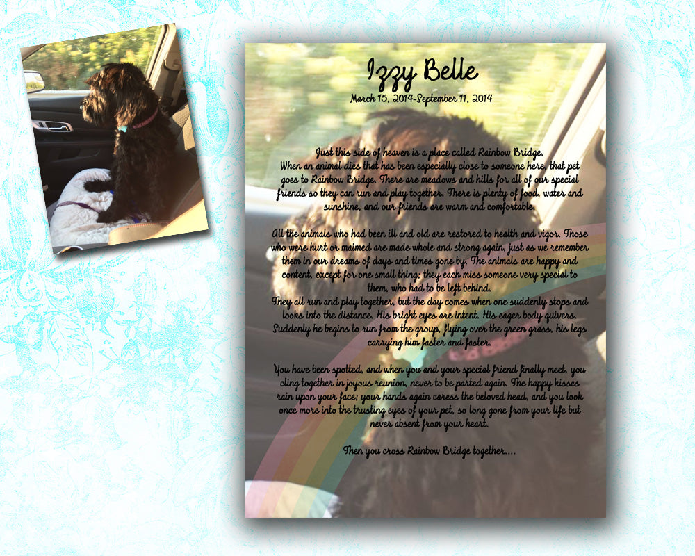 personalized-rainbow-bridge-pet-memorial-print-party-print-express for Free Printable Rainbow Bridge Poem Personalized Rainbow Bridge Pet Memorial Print | Party Print Express for Free Printable Rainbow Bridge Poem