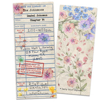 Floral Library Card Invitations