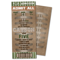 Vintage Football Birthday Admission Ticket Invitation