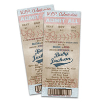 Baseball Gender Reveal Baby Shower Invitations Ticket