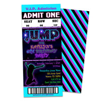 Girls Jump Birthday Party Ticket Invitations
