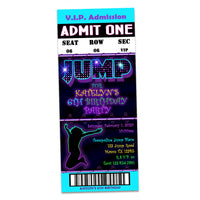 Girls Jump Birthday Party Ticket Invitations