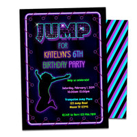 Girls Jump Trampoline Birthday Invitations