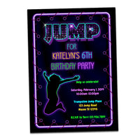 Girls Jump Trampoline Birthday Invitations
