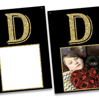 Gold Glitter Adult Birthday Photo Banner