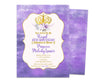 Royal Purple Princess Birthday Invitations
