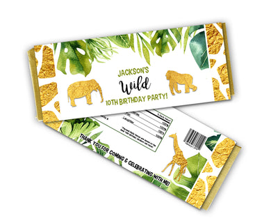 Gold Safari Candy Bar Wrappers