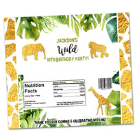 Gold Safari Candy Bar Wrappers