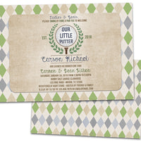 Vintage Golf Baby Shower Invitations Little Putter