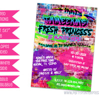 Fresh Princess Graffiti Girl Baby Shower Invitations