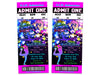 Rainbow Gymnastic Birthday Party Ticket Invitations