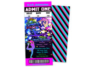 Rainbow Gymnastic Birthday Party Ticket Invitations