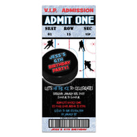 Hockey Game Admission Ticket Invitations