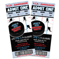 Hockey Game Admission Ticket Invitations