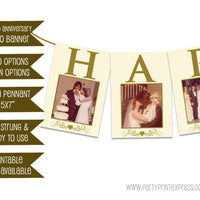 Ivory Gold Anniversary Photo Banner