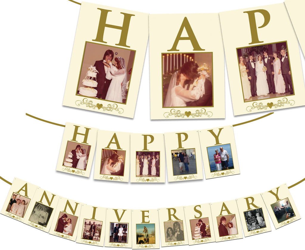 Ivory Gold Anniversary Photo Banner