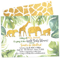 Jungle Safari Baby Shower Invitations