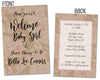 Country Kraft Girl Baby Shower Invitations