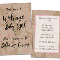 Country Kraft Girl Baby Shower Invitations