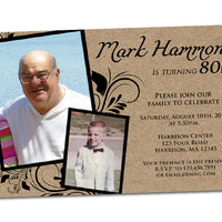 Kraft Adult Birthday Invitation Then and Now