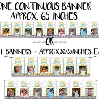 Mermaid 1st Birthday Photo Banner 12 Month