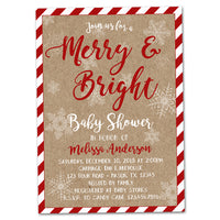Christmas Holiday Baby Shower Invitations