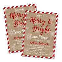 Christmas Holiday Baby Shower Invitations