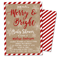 Christmas Holiday Baby Shower Invitations
