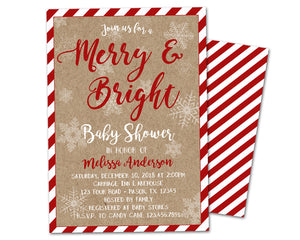 Christmas Holiday Baby Shower Invitations