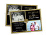 Black Gold Then & Now Photo 50th Anniversary Invitations