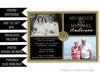 Black Gold Then & Now Photo 50th Anniversary Invitations
