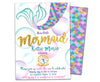 Mermaid Birthday Invitations Girl Purple Gold