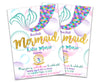 Mermaid Birthday Invitations Girl Purple Gold