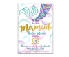 Mermaid Birthday Invitations Girl Purple Gold
