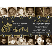 Monthly Photo Mr Onederful Invitations