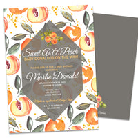 Sweet as A Peach Baby Shower Invitations