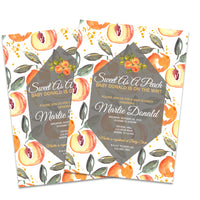 Sweet as A Peach Baby Shower Invitations